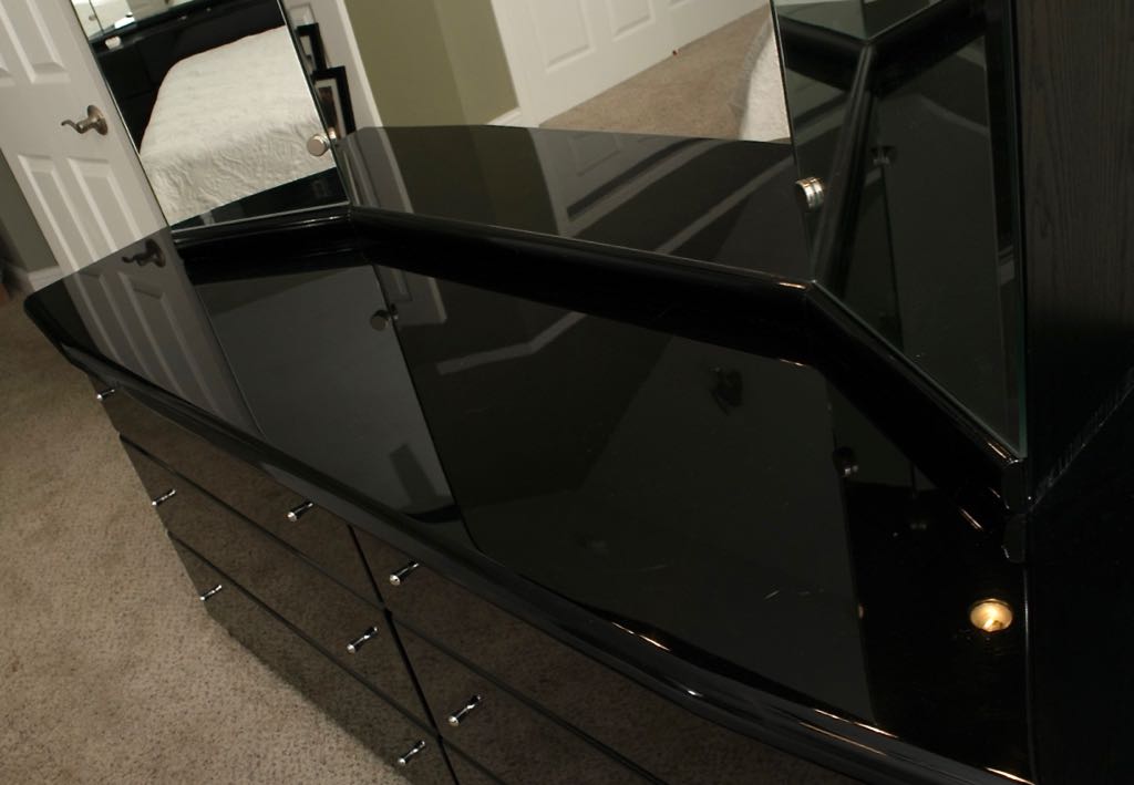 Millenium Black Lacquer Dresser with Mirror