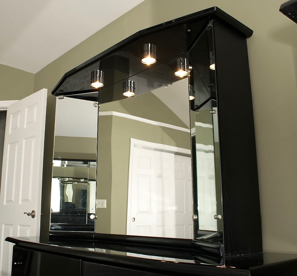 Millenium Black Lacquer Dresser with Mirror