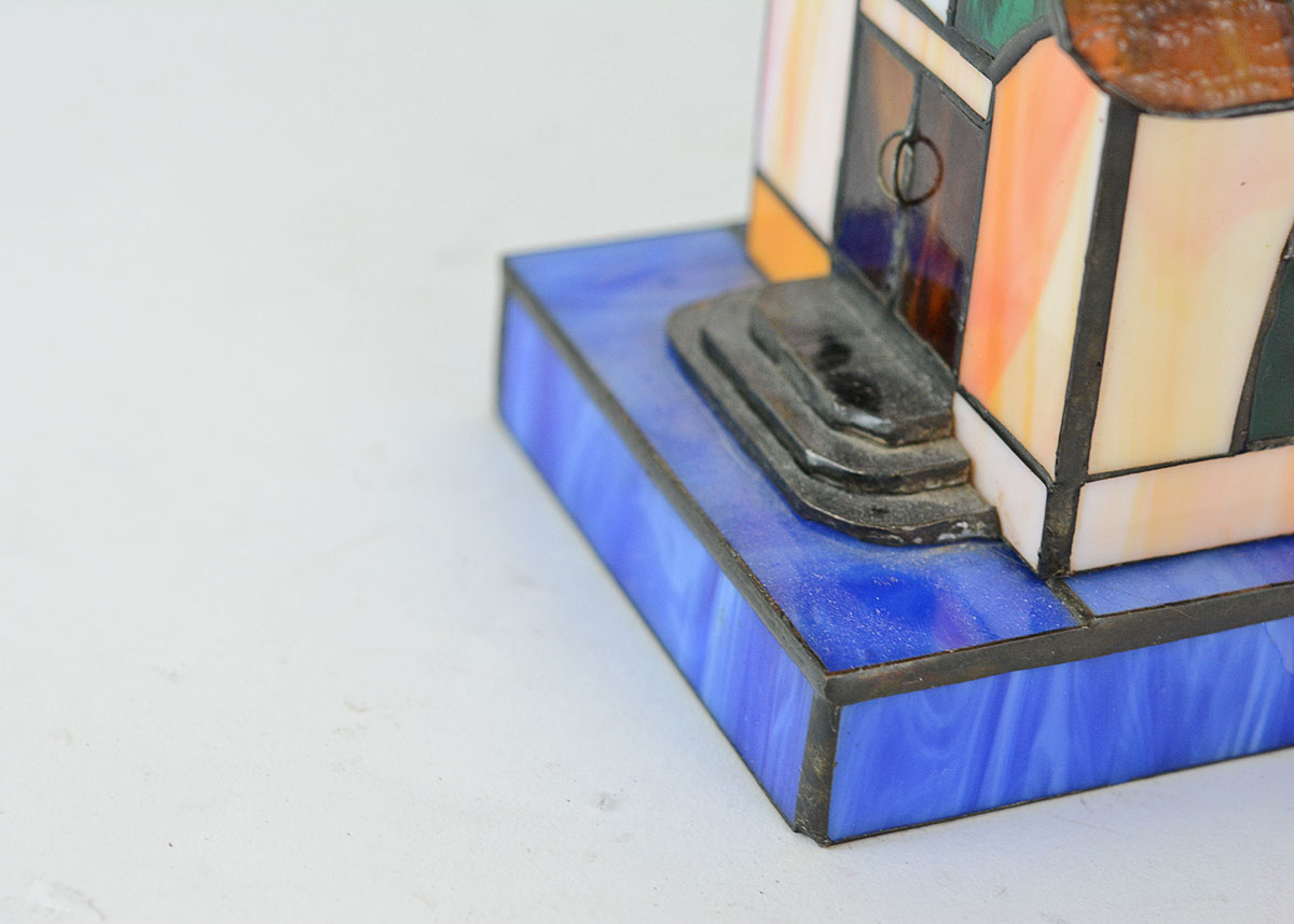 Stained Glass Church Shaped Lamp
