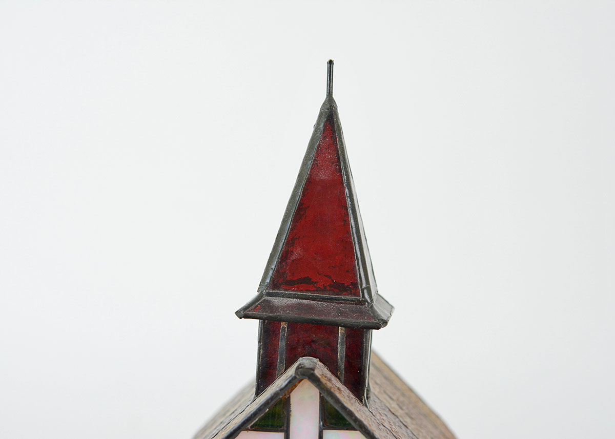 Stained Glass Church Shaped Lamp