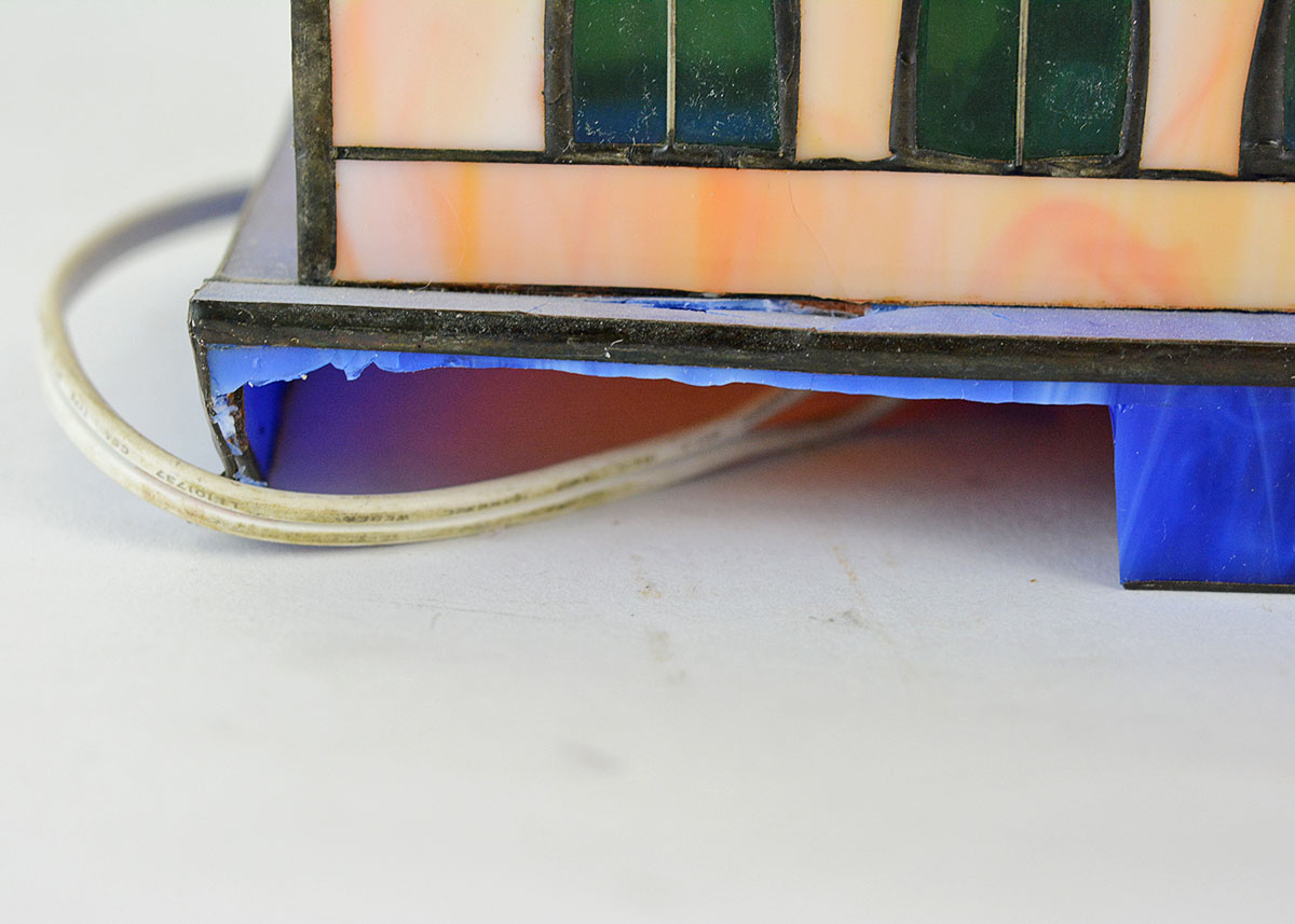 Stained Glass Church Shaped Lamp