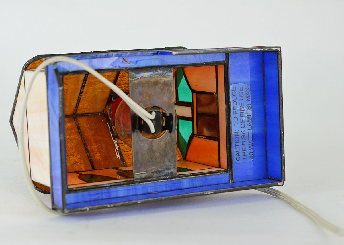 Stained Glass Church Shaped Lamp