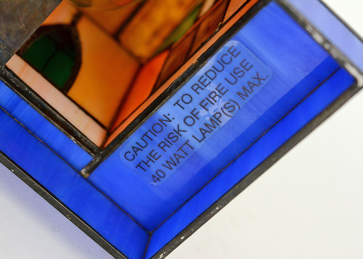 Stained Glass Church Shaped Lamp