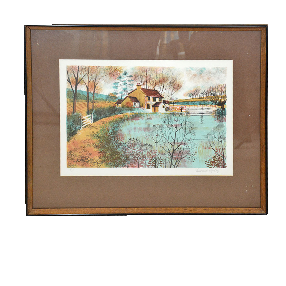 Edward Ripley Signed and Framed Vintage Lithograph