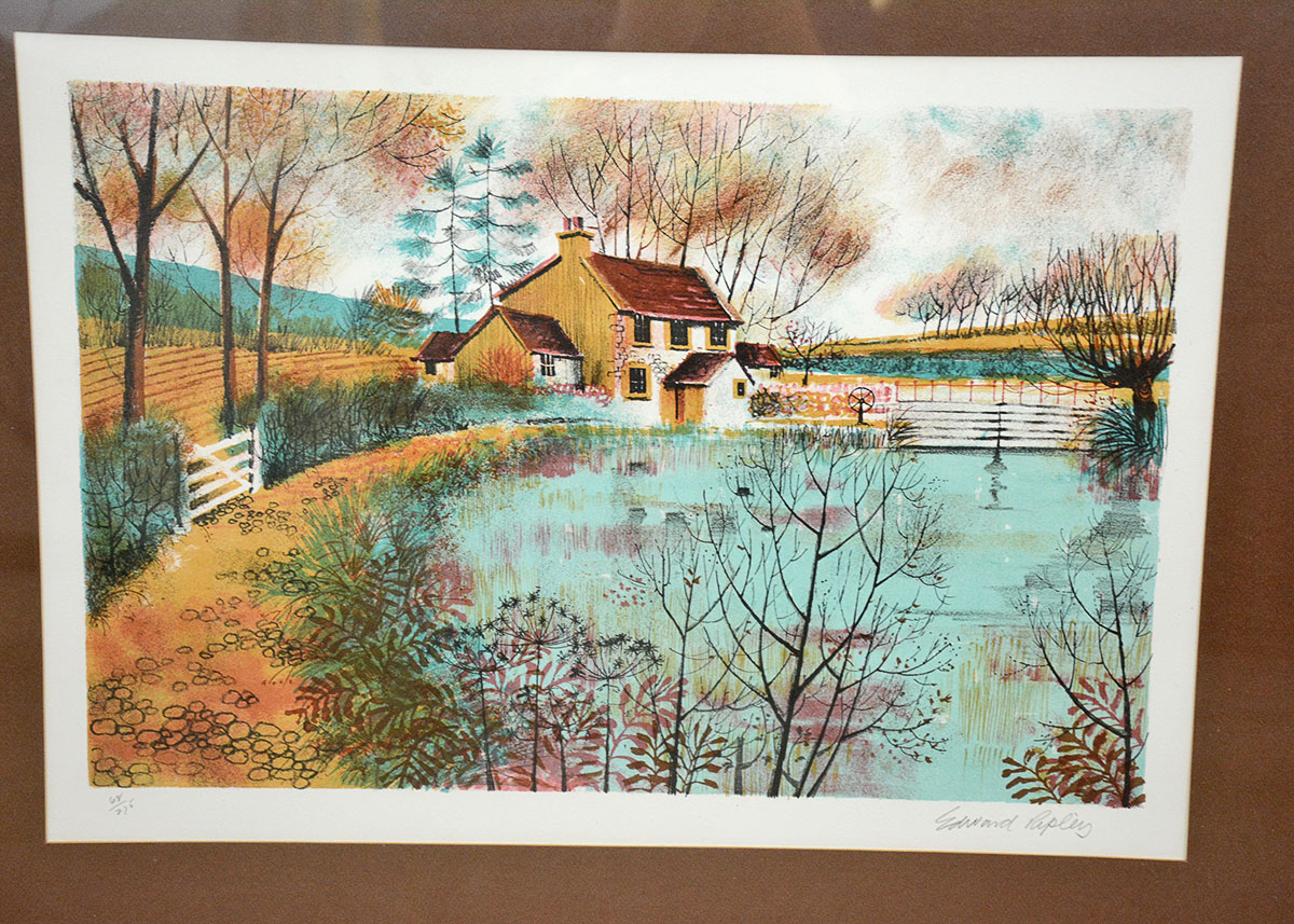 Edward Ripley Signed and Framed Vintage Lithograph