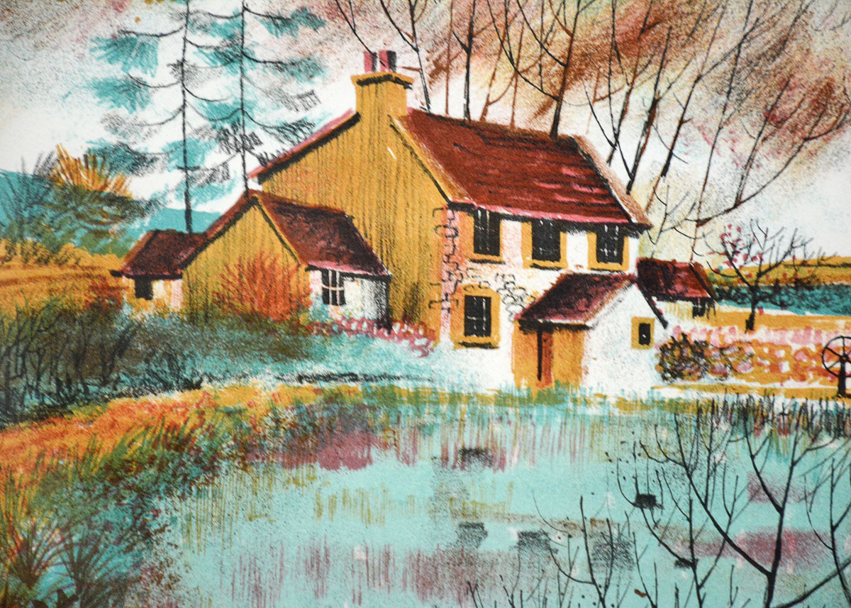 Edward Ripley Signed and Framed Vintage Lithograph