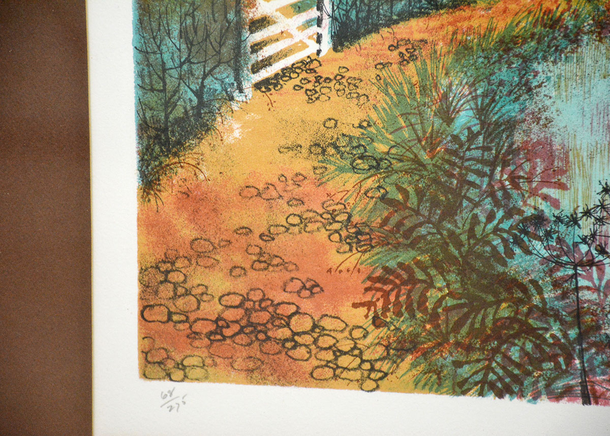 Edward Ripley Signed and Framed Vintage Lithograph