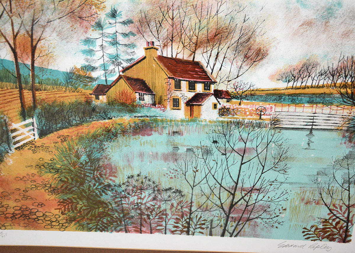 Edward Ripley Signed and Framed Vintage Lithograph