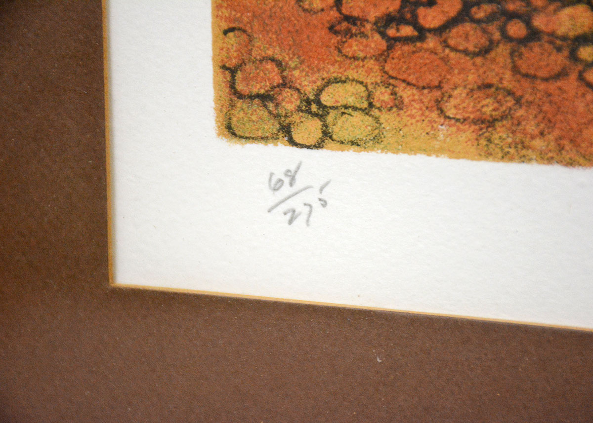 Edward Ripley Signed and Framed Vintage Lithograph