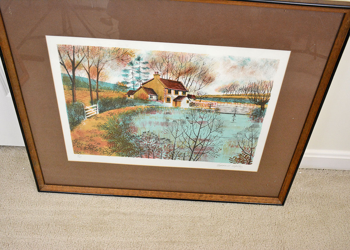 Edward Ripley Signed and Framed Vintage Lithograph