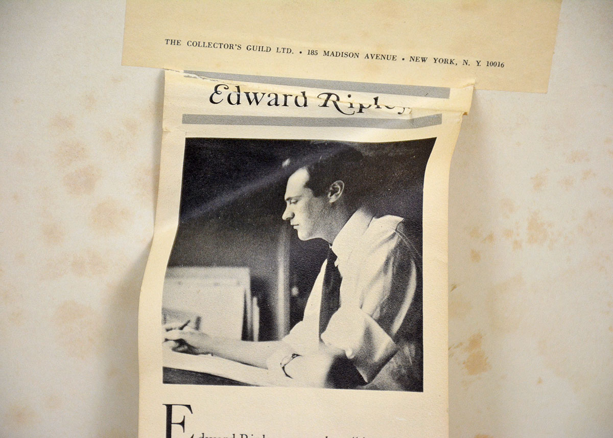 Edward Ripley Signed and Framed Vintage Lithograph