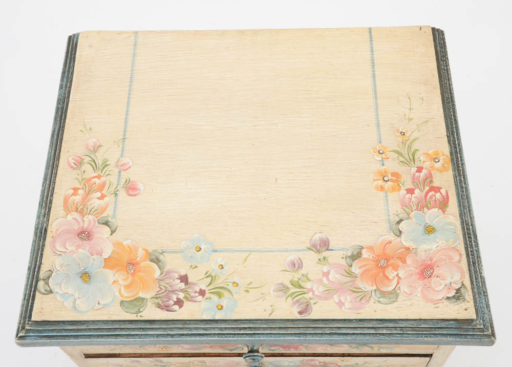 Hand-Painted Floral Five Drawer Stand