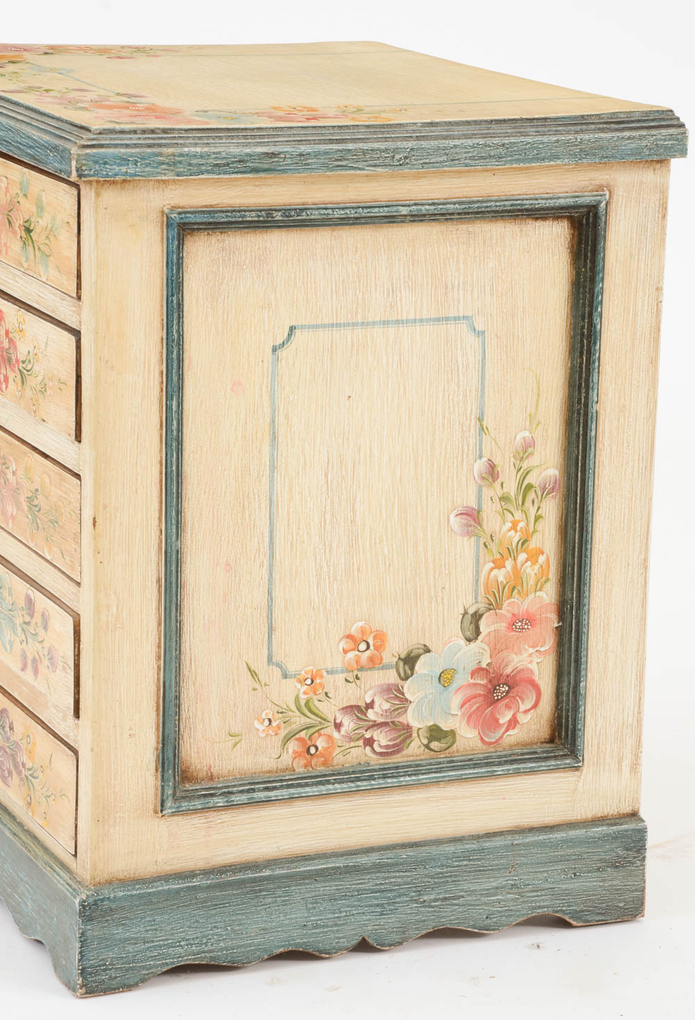 Hand-Painted Floral Five Drawer Stand