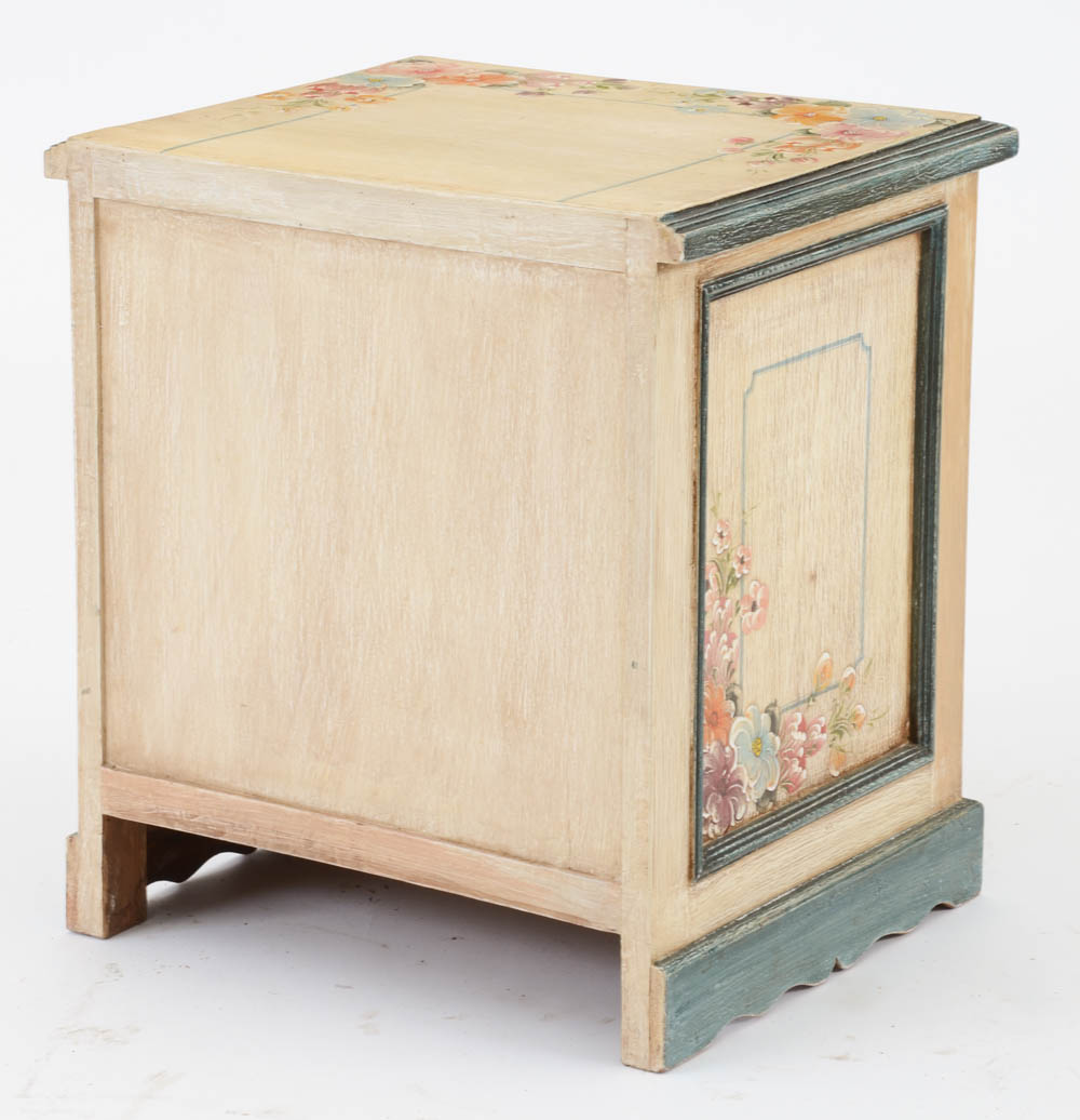 Hand-Painted Floral Five Drawer Stand