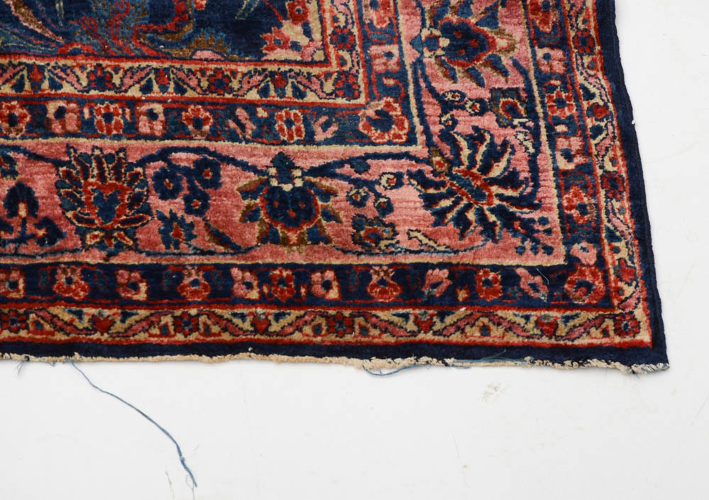 Semi Antique Handwoven Persian Sarouk Area Rug