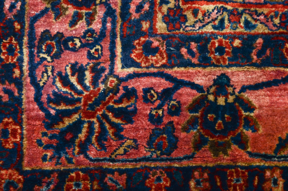 Semi Antique Handwoven Persian Sarouk Area Rug