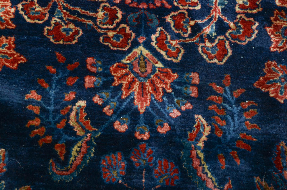 Semi Antique Handwoven Persian Sarouk Area Rug