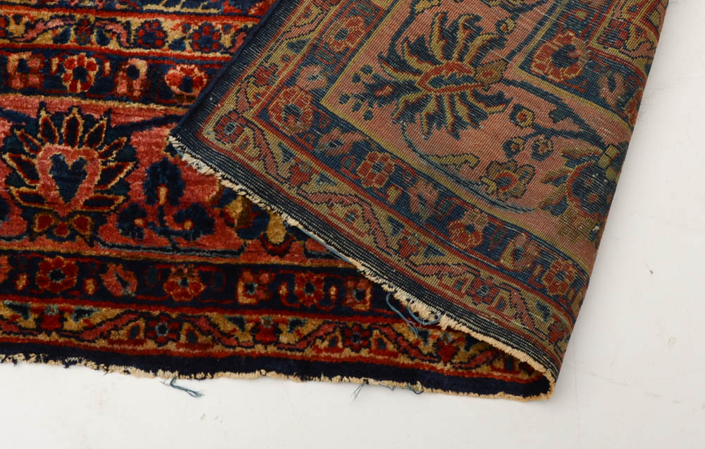 Semi Antique Handwoven Persian Sarouk Area Rug
