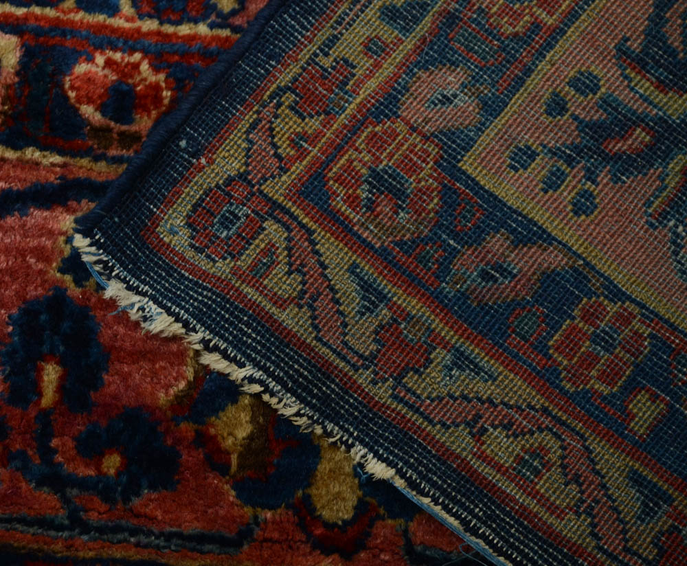 Semi Antique Handwoven Persian Sarouk Area Rug