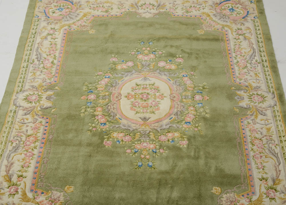 Chinese Hand Loomed Carved Area Rug