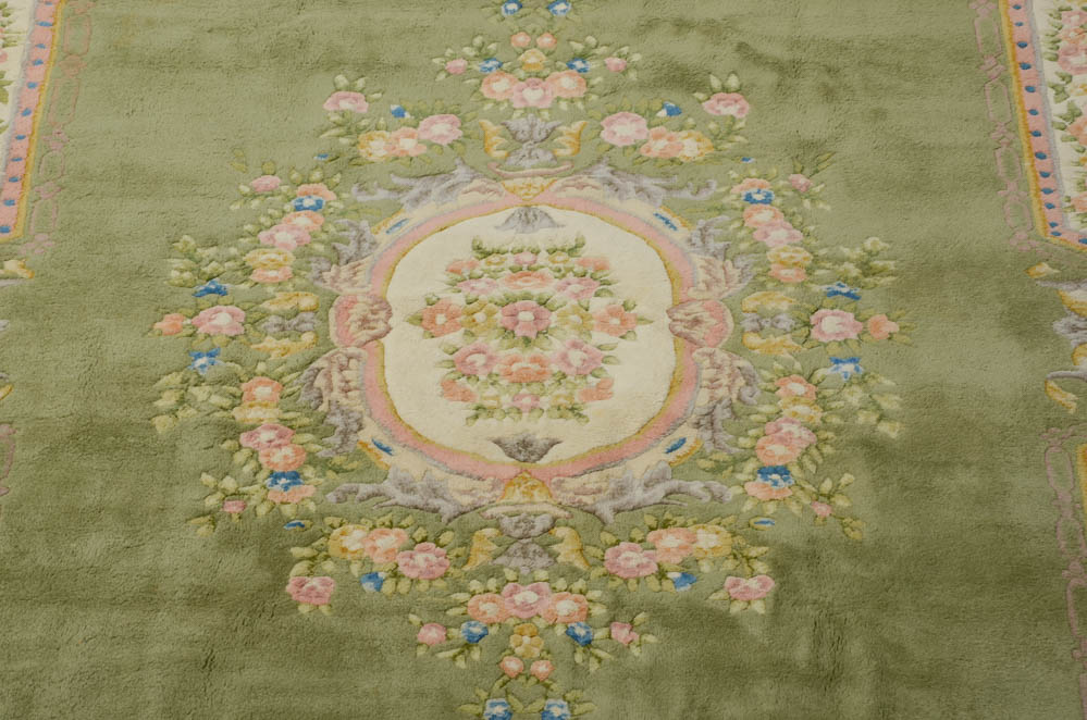 Chinese Hand Loomed Carved Area Rug