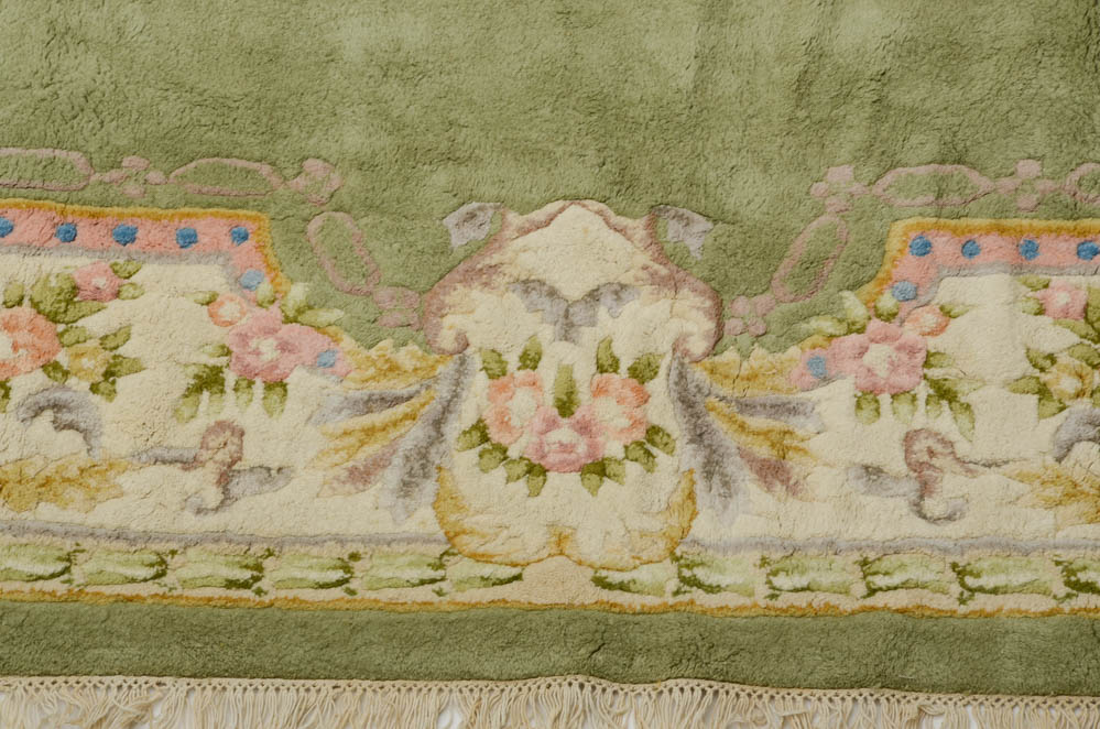 Chinese Hand Loomed Carved Area Rug