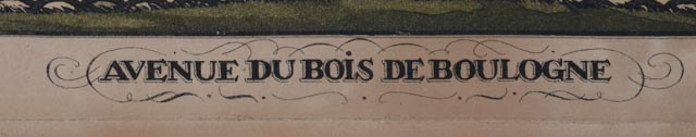 Jean Routier 1926 Wood Engraving "Avenue du Bois de Boulogne"