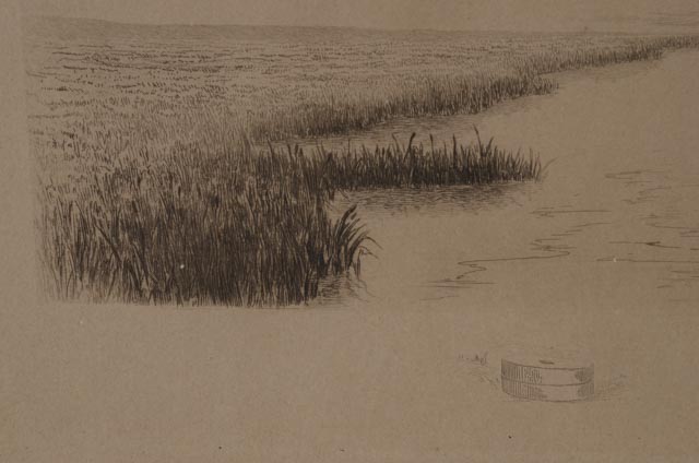 Pair of Antique Drypoint Etchings of Dutch Pastoral Landscapes