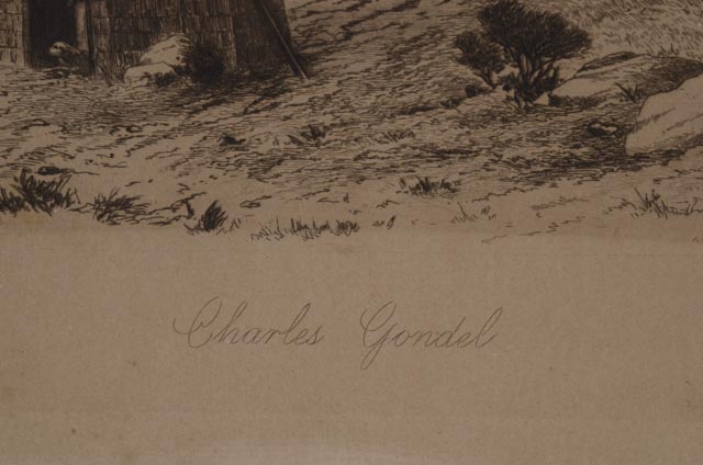 Pair of Antique Drypoint Etchings of Dutch Pastoral Landscapes