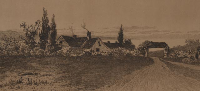 Pair of Antique Drypoint Etchings of Dutch Pastoral Landscapes