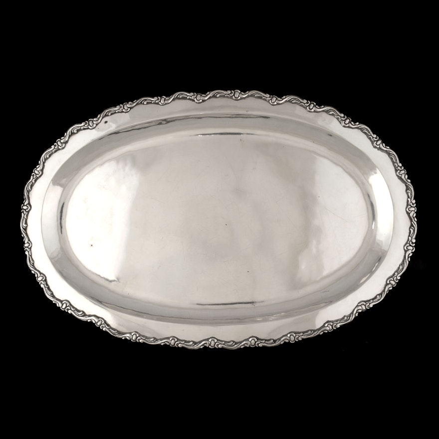 South American 850 Silver Oval Serving Platter