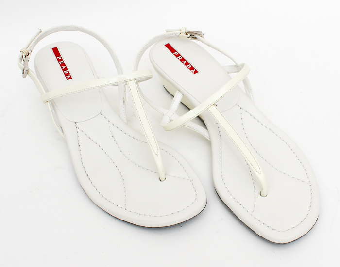 White Prada Sandals