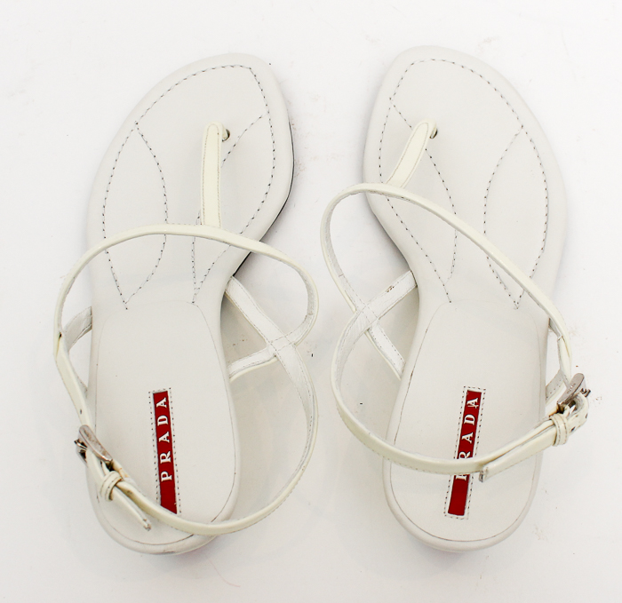 White Prada Sandals