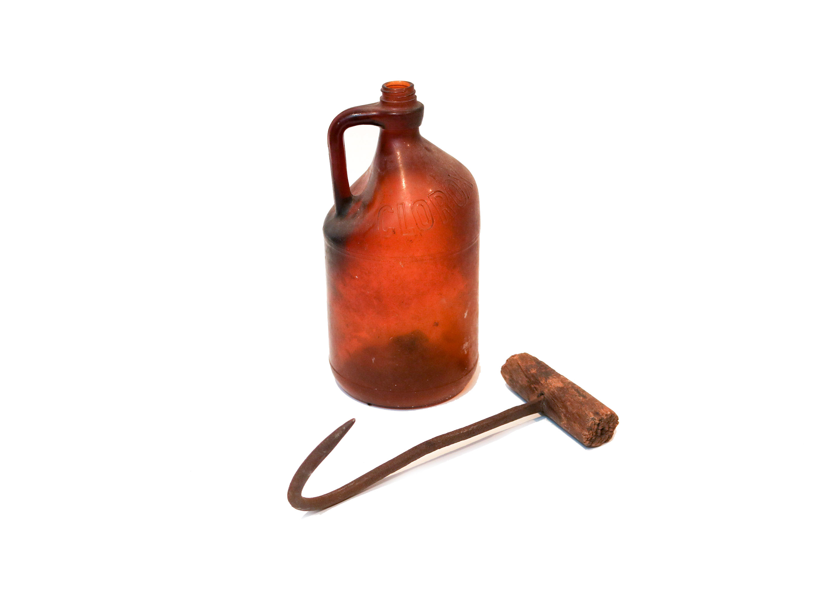 Vintage Brown Glass Clorox Bottle