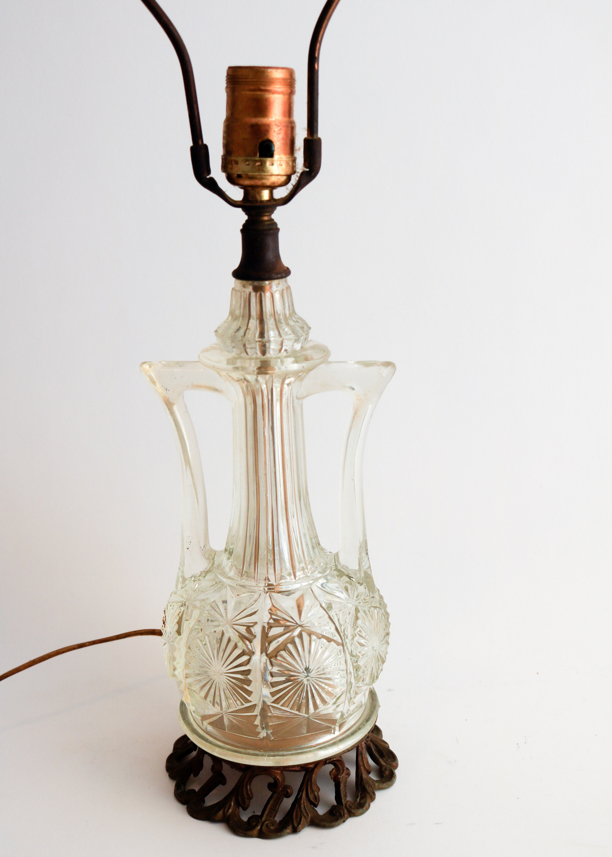 Pair of Pressed Glass Table Lamps