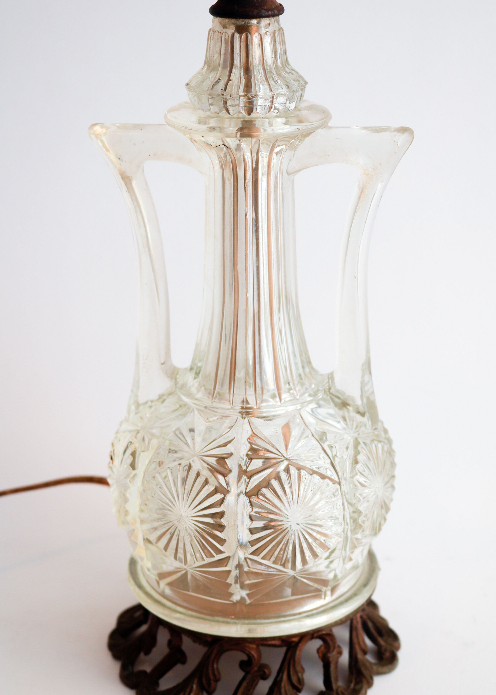 Pair of Pressed Glass Table Lamps