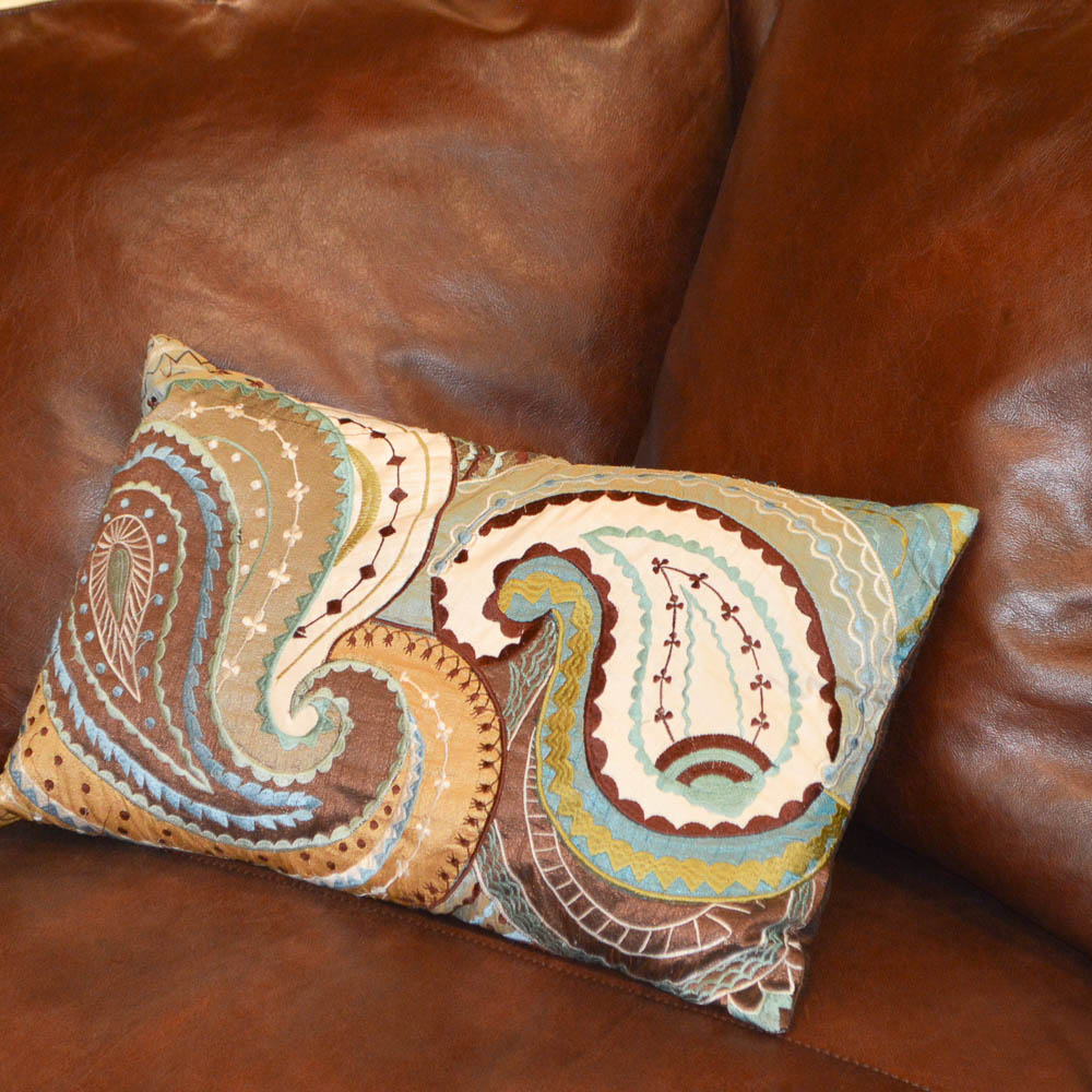 Leather Chair and Ottoman by Haverty's Furniture