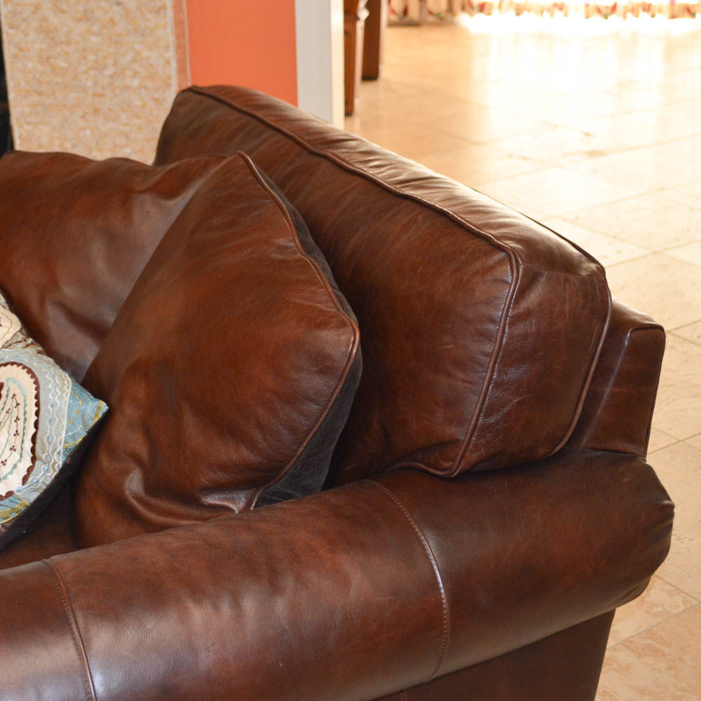 Leather Chair and Ottoman by Haverty's Furniture