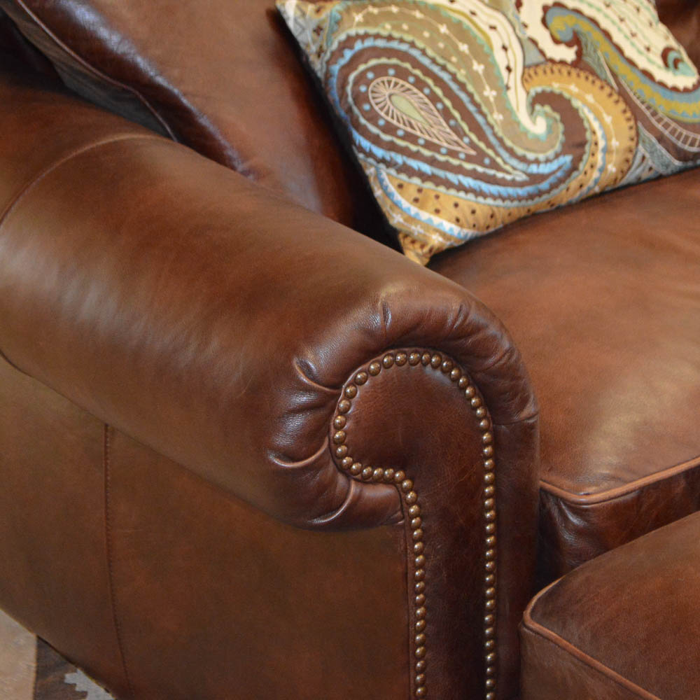 Leather Chair and Ottoman by Haverty's Furniture