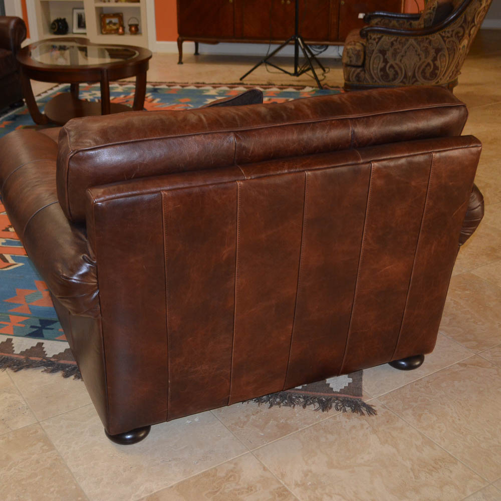 Leather Chair and Ottoman by Haverty's Furniture