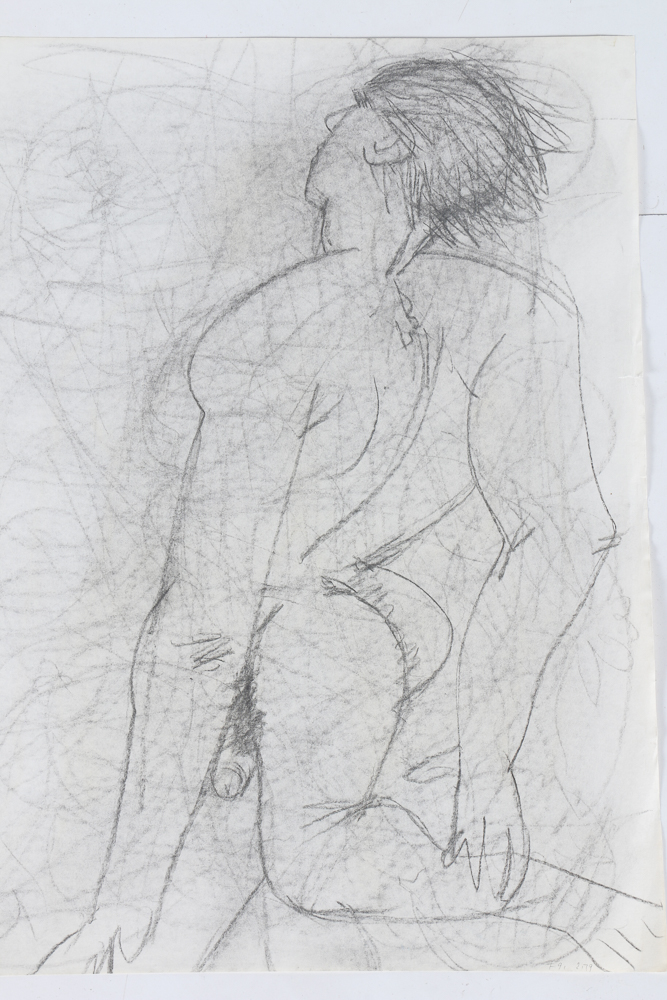 Five Graphite Sketches of Nude Figures