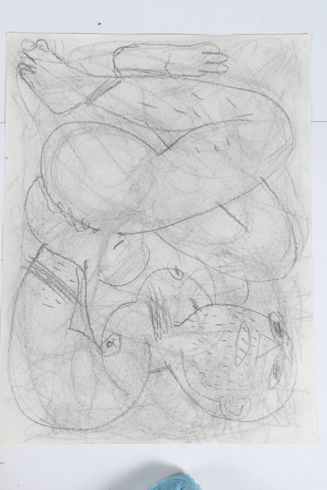Five Graphite Sketches of Nude Figures