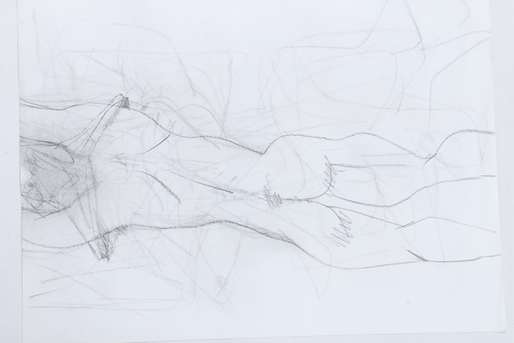 Five Graphite Sketches of Nude Figures