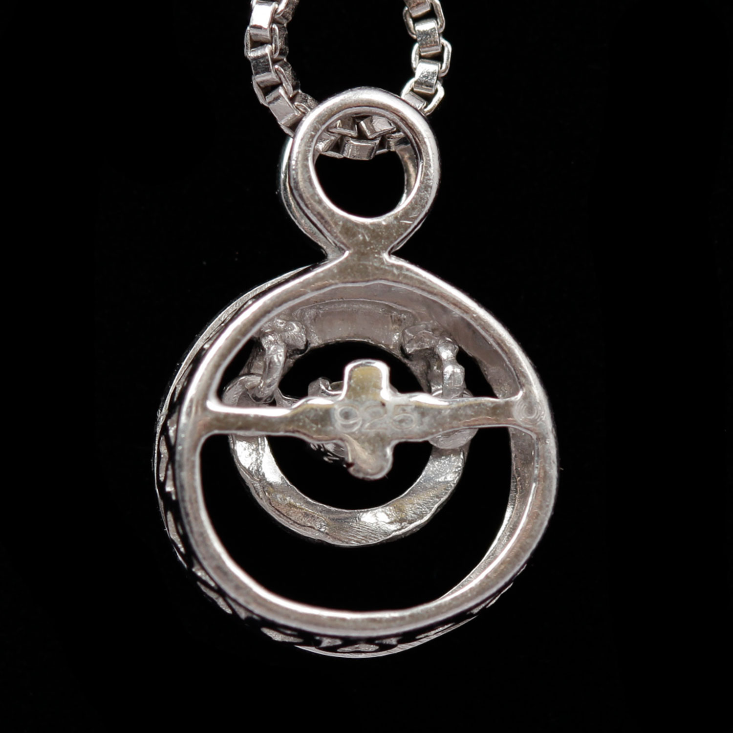 Sterling Silver Dancing Diamond Pendant Necklace