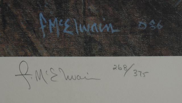 Frank McElwain Limited Edition Signed Offset Lithograph "Cincinnati Celebrates the Fourth, Fountain Square 1917"