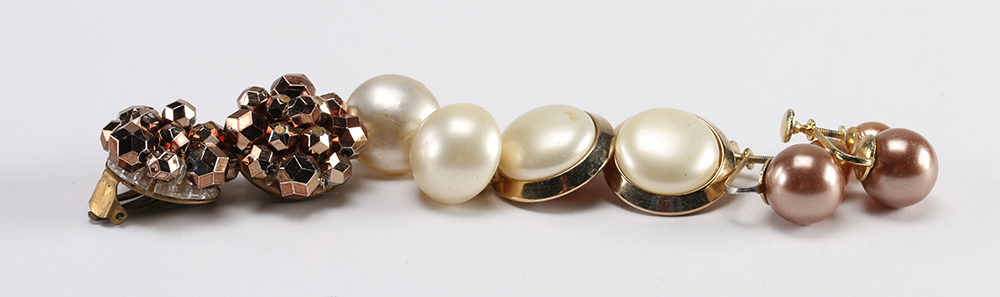 Faux Pearl Costume Jewelry Including Crown Tifari and Marvella Pieces