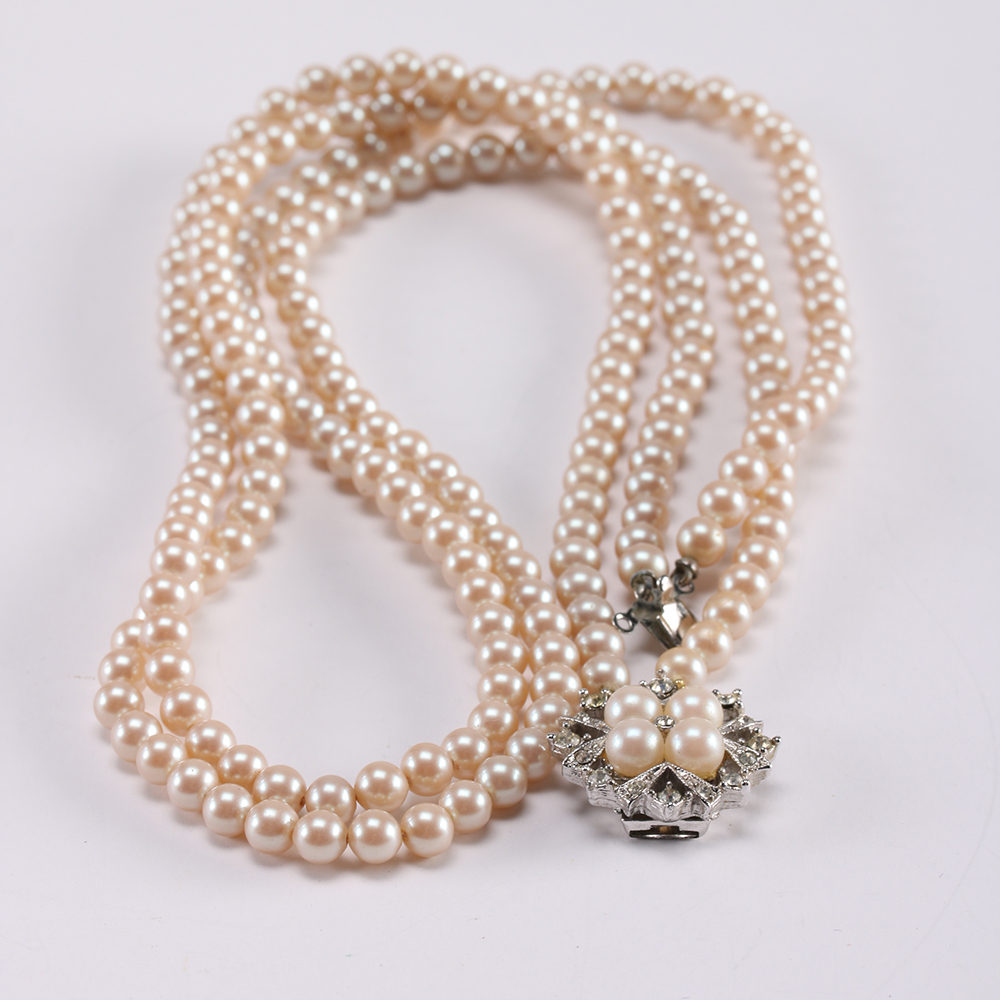 Faux Pearl Costume Jewelry Including Crown Tifari and Marvella Pieces