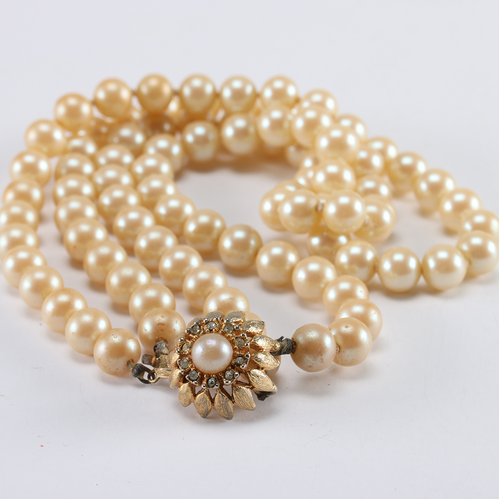 Faux Pearl Costume Jewelry Including Crown Tifari and Marvella Pieces