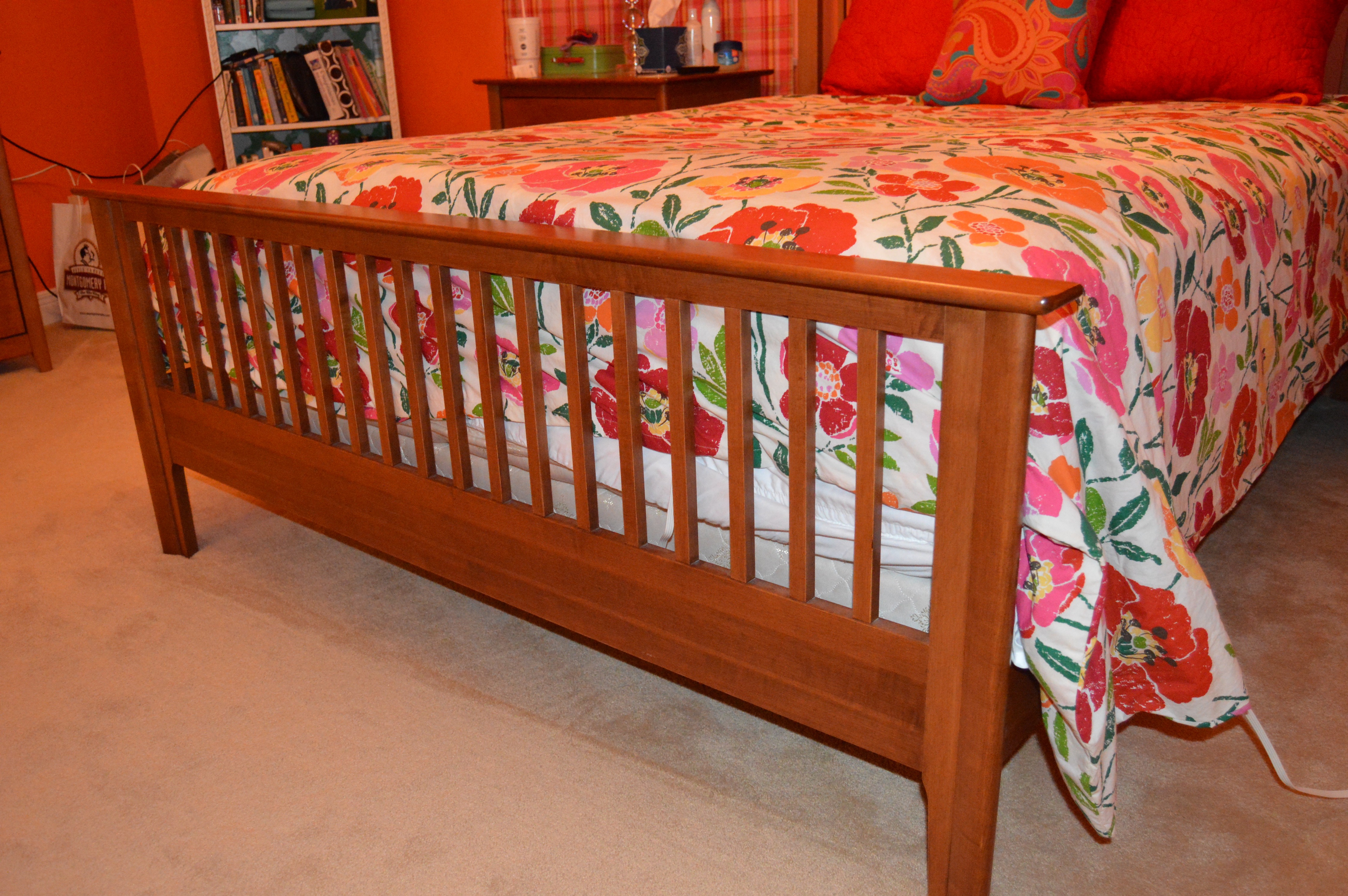 Mission Style Queen Bed Frame by Nadeau with Queen Mattress