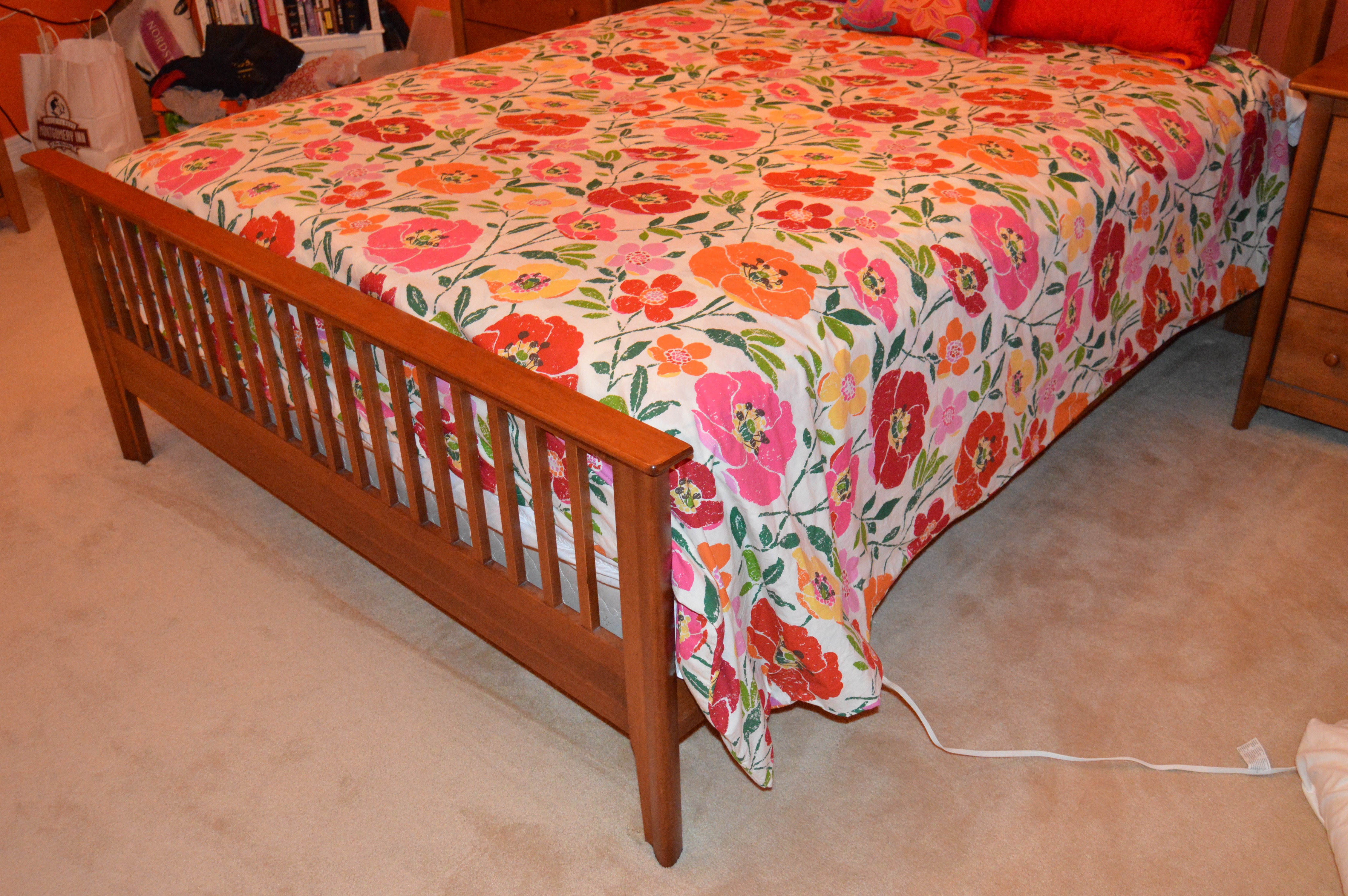 Mission Style Queen Bed Frame by Nadeau with Queen Mattress